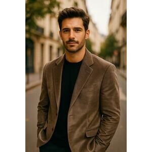 Huckberry Vintage 42R Hickey Freeman Blazer LINDSEY Velvet 2 Button Jacket Brown